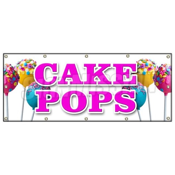 CAKE POPS BANNER SIGN on a stick gifts holiday homemade snack fresh